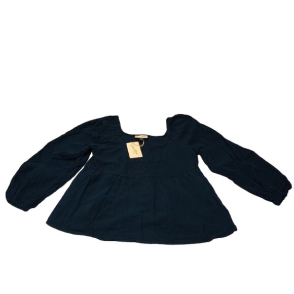 NWT Women's Universal Thread Long Sleeve Square Neck 100% Cotton Top Size XS - Picture 5 of 6